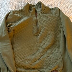 Olive Green Quilted Pullover